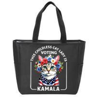 This Childless Cat Lady Ladies Is Voting Kamala Election 24 Zip Tote Bag