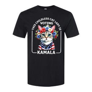 This Childless Cat Lady Ladies Is Voting Kamala Election 24 Softstyle CVC T-Shirt