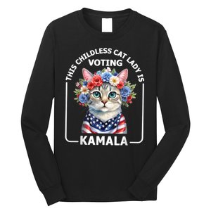 This Childless Cat Lady Ladies Is Voting Kamala Election 24 Long Sleeve Shirt