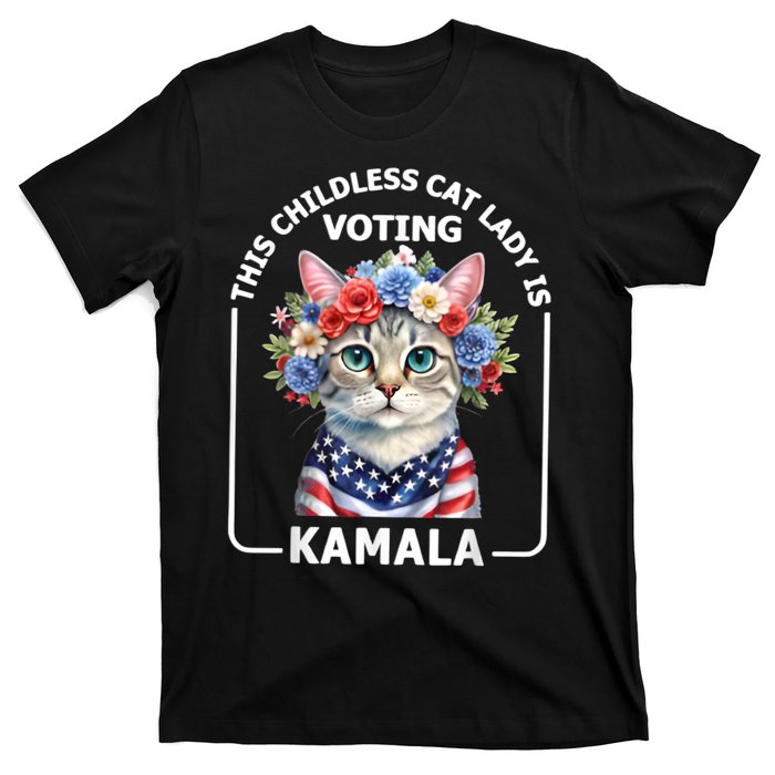 This Childless Cat Lady Ladies Is Voting Kamala Election 24 T-Shirt