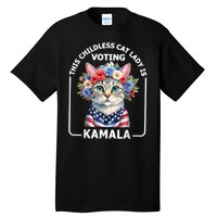 This Childless Cat Lady Ladies Is Voting Kamala Election 24 Tall T-Shirt