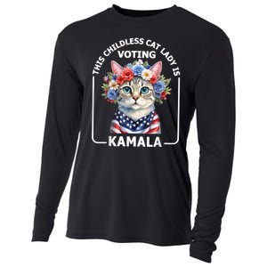 This Childless Cat Lady Ladies Is Voting Kamala Election 24 Cooling Performance Long Sleeve Crew