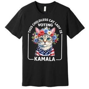 This Childless Cat Lady Ladies Is Voting Kamala Election 24 Premium T-Shirt