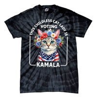 This Childless Cat Lady Ladies Is Voting Kamala Election 24 Tie-Dye T-Shirt