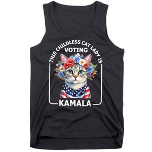 This Childless Cat Lady Ladies Is Voting Kamala Election 24 Tank Top