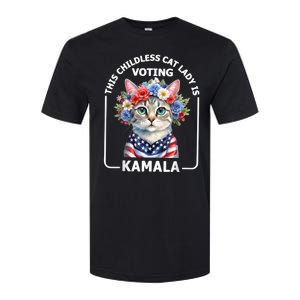 This Childless Cat Lady Ladies Is Voting Kamala Election 24 Softstyle CVC T-Shirt