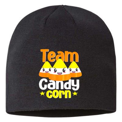 Team Candy Corn Halloween Costume Funny Sustainable Beanie