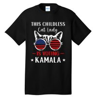 This Childless Cat Lady Is Voting Kamala Harris 2024 Tall T-Shirt