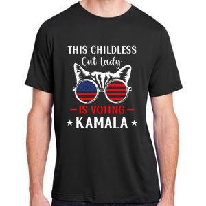 This Childless Cat Lady Is Voting Kamala Harris 2024 Adult ChromaSoft Performance T-Shirt