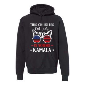 This Childless Cat Lady Is Voting Kamala Harris 2024 Premium Hoodie