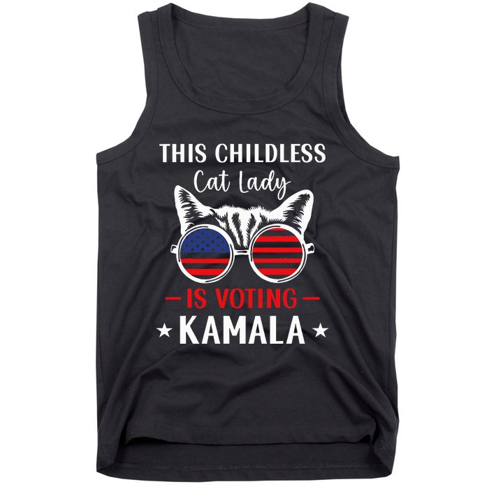 This Childless Cat Lady Is Voting Kamala Harris 2024 Tank Top