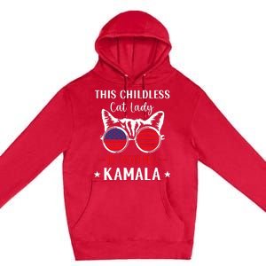 This Childless Cat Lady Is Voting Kamala Harris 2024 Premium Pullover Hoodie