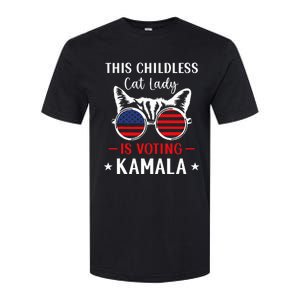 This Childless Cat Lady Is Voting Kamala Harris 2024 Softstyle CVC T-Shirt