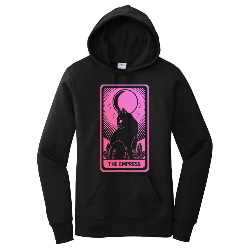 Tarot Card Cat Women Mystical Moon Occult The Empress Women's Pullover Hoodie