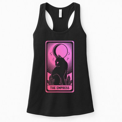 Tarot Card Cat Women Mystical Moon Occult The Empress Womens Tank Top