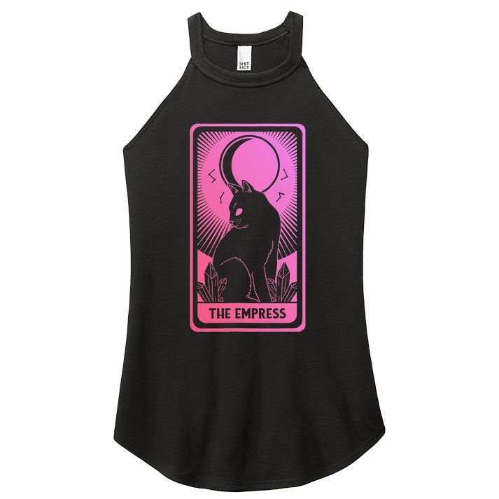 Tarot Card Cat Women Mystical Moon Occult The Empress Women's Perfect Tri Rocker Tank