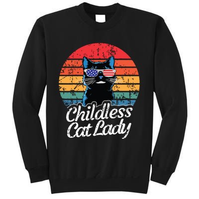 This Childless Cat Lady Is Voting Kamalaharris 2024 Retro Sweatshirt