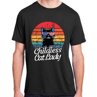 This Childless Cat Lady Is Voting Kamalaharris 2024 Retro Adult ChromaSoft Performance T-Shirt