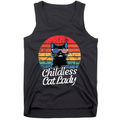 This Childless Cat Lady Is Voting Kamalaharris 2024 Retro Tank Top