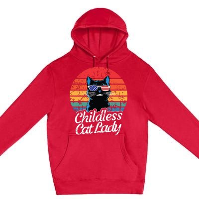 This Childless Cat Lady Is Voting Kamalaharris 2024 Retro Premium Pullover Hoodie