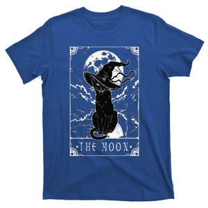 Tarot Card Crescent Moon And Black Cat Witch Hat Halloween T-Shirt