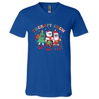 Therapy Crew Christmas Therapy Squad Speech Physical Xmas Meaningful Gift V-Neck T-Shirt