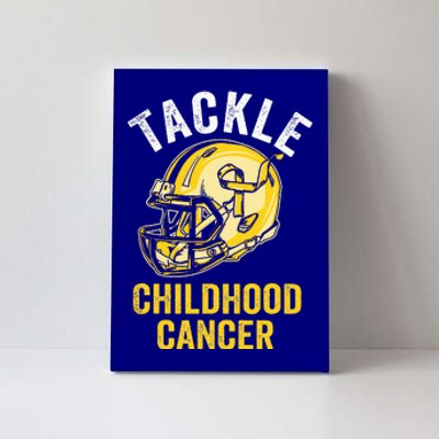 Tackle Childhood Cancer Awareness Football Gold Ribbon Canvas