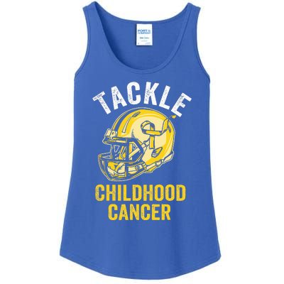 Tackle Childhood Cancer Awareness Football Gold Ribbon Ladies Essential Tank