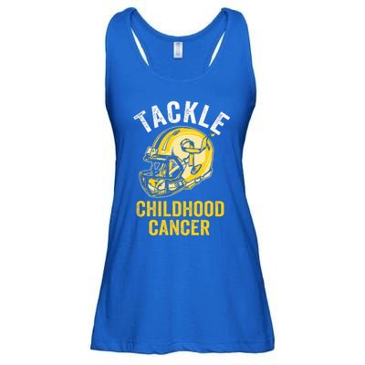 Tackle Childhood Cancer Awareness Football Gold Ribbon Ladies Essential Flowy Tank