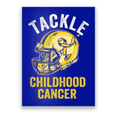 Tackle Childhood Cancer Awareness Football Gold Ribbon Poster