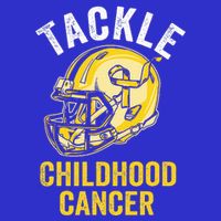 Tackle Childhood Cancer Awareness Football Gold Ribbon Womens T-Shirt