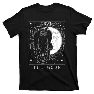 Tarot Card Crescent Moon And Cat Graphic T-Shirt