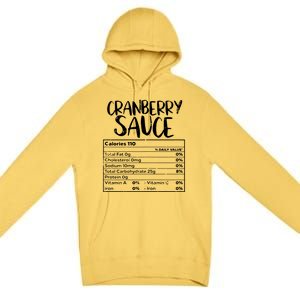 Thanksgiving Christmas Cranberry Sauce Nutritional Facts Premium Pullover Hoodie