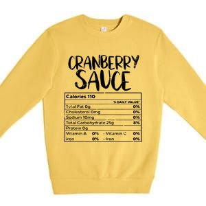 Thanksgiving Christmas Cranberry Sauce Nutritional Facts Premium Crewneck Sweatshirt