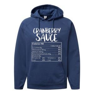 Thanksgiving Christmas Cranberry Sauce Nutritional Facts Performance Fleece Hoodie