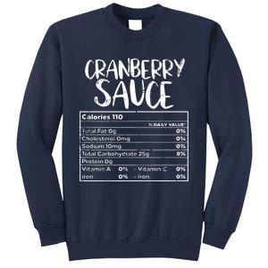 Thanksgiving Christmas Cranberry Sauce Nutritional Facts Sweatshirt