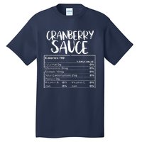 Thanksgiving Christmas Cranberry Sauce Nutritional Facts Tall T-Shirt