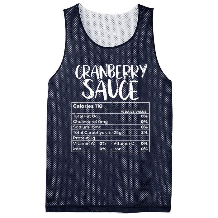 Thanksgiving Christmas Cranberry Sauce Nutritional Facts Mesh Reversible Basketball Jersey Tank