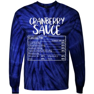 Thanksgiving Christmas Cranberry Sauce Nutritional Facts Tie-Dye Long Sleeve Shirt