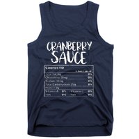 Thanksgiving Christmas Cranberry Sauce Nutritional Facts Tank Top