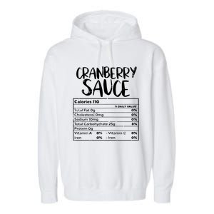 Thanksgiving Christmas Cranberry Sauce Nutritional Facts Garment-Dyed Fleece Hoodie