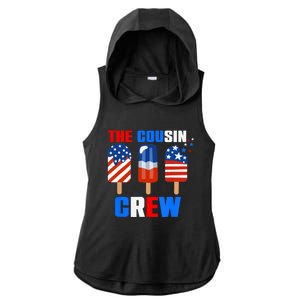 The Cousin Crew 4th Of July Us Flag Popsicle Ladies PosiCharge Tri-Blend Wicking Draft Hoodie Tank