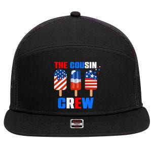 The Cousin Crew 4th Of July Us Flag Popsicle 7 Panel Mesh Trucker Snapback Hat