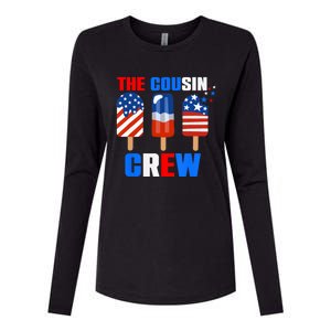 The Cousin Crew 4th Of July Us Flag Popsicle Womens Cotton Relaxed Long Sleeve T-Shirt