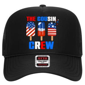 The Cousin Crew 4th Of July Us Flag Popsicle High Crown Mesh Back Trucker Hat