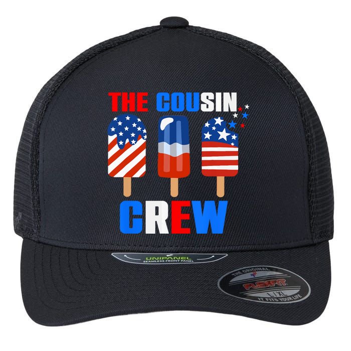 The Cousin Crew 4th Of July Us Flag Popsicle Flexfit Unipanel Trucker Cap