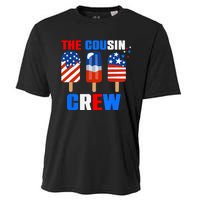 The Cousin Crew 4th Of July Us Flag Popsicle Cooling Performance Crew T-Shirt