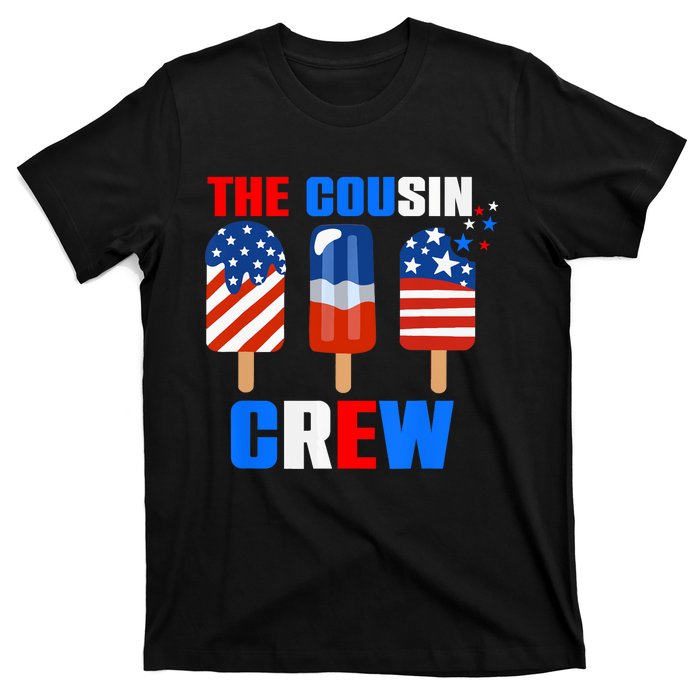 The Cousin Crew 4th Of July Us Flag Popsicle T-Shirt