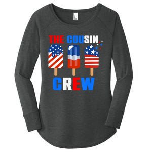 The Cousin Crew 4th Of July Us Flag Popsicle Women's Perfect Tri Tunic Long Sleeve Shirt