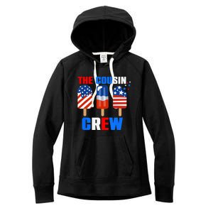 The Cousin Crew 4th Of July Us Flag Popsicle Women's Fleece Hoodie